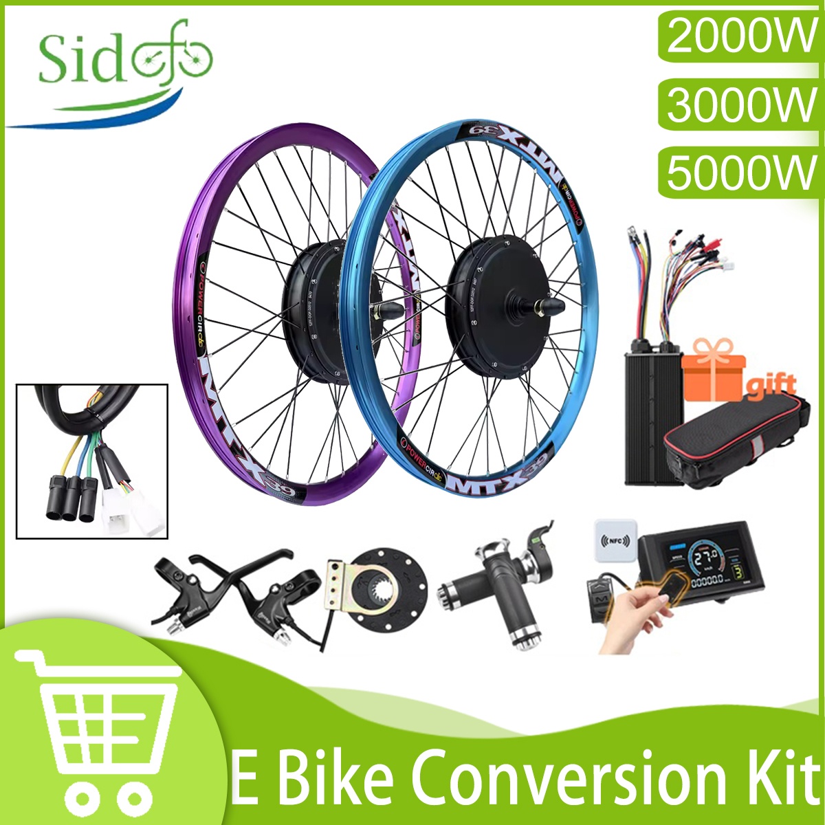 5000W Hub Motor Kit 72V - 新型アップグレード電動自転車変換キットMTX39電動自転車モーターホイール72V 5000Wリアブラシレスノンギアハブモーターホイール3000W 2000W