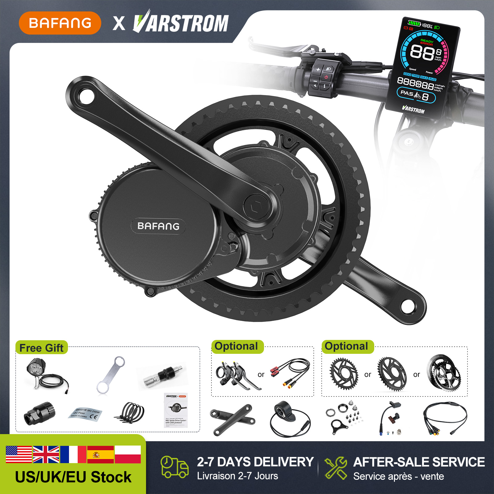 Mid Drive Conversion Kit 1000W - 【米国株】BAFANG 48V 500W 750W 52V 1000W