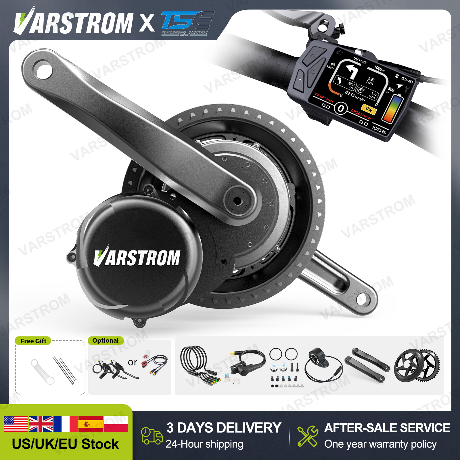 Side Hung Mid Drive Motor Kit - 【3日配送】TongshengミッドモーターTSDZ8 TSDZ2B TSDZ16 48V 1000W 750W