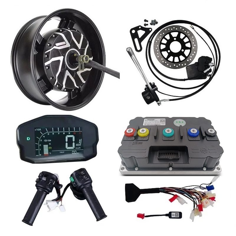 12000W Electric Motorcycle Hub Motor - 電動バイクハブモーターキット 6.0x17インチ 定格12000W ファードライバーコントローラーND961200付き カスタムバイク改造用