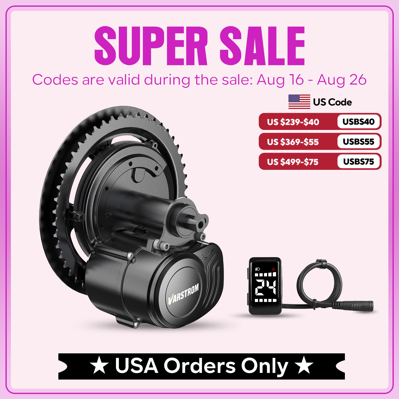 High Torque Brushless Mid Motor Kit - トンシェン48V 500W 750W 1000Wトルクセンサー搭載EBike変換キットVarstrom TSDZ2B TSDZ8