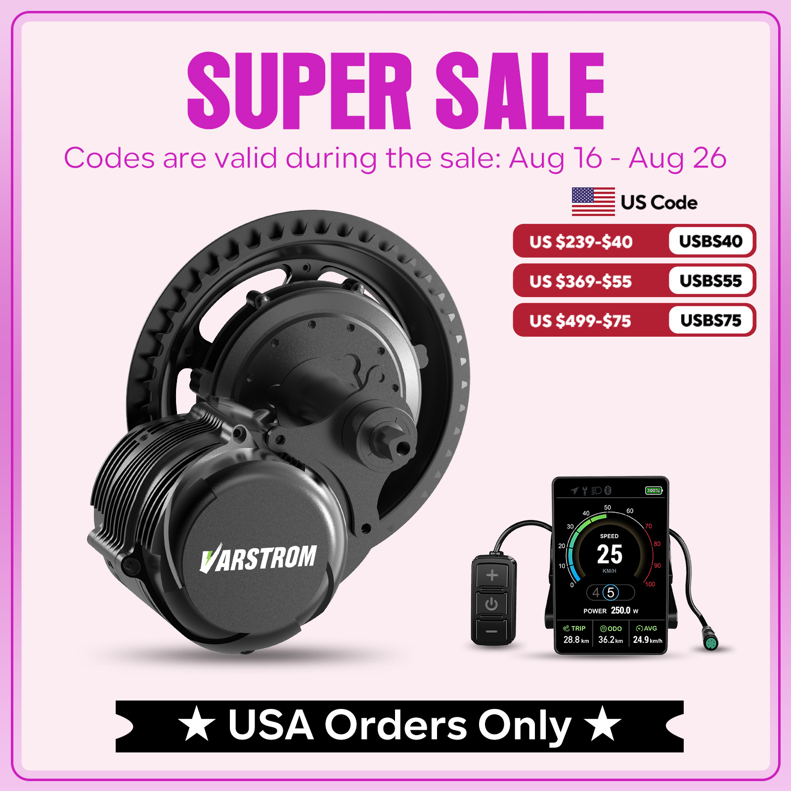 Torque Sensor Mid Drive Motor Kit - 【米国在庫】Varstrom & Tongsheng Z8 48V 750Wミッドドライブモーターキット（トルクセンサー＆LCDディスプレイ付き）電動自転車MTBファットタイヤシティコミューターロードバイク電動自転車変換キット（26インチ/27.5インチ/29インチ/700Cホイールサイズ対応）