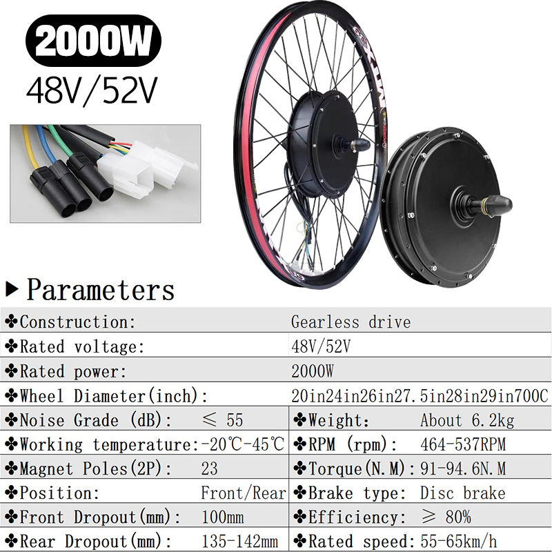 5000W電動自転車変換キット72V、S966 NFCディス - Gearless Hub Motor Conversion Kit 2000W With Display のレビューと価格
